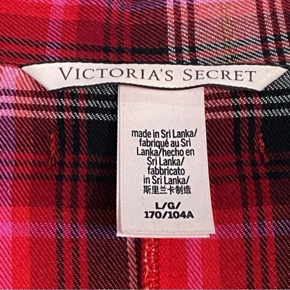 VICTORIA SECRET Flannel Romper Pajama Red Plaid - Picture 3 of 8